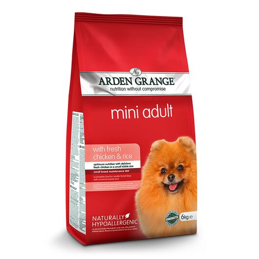 Arden Grange MINI Chicken hrana uscata pentru caini adulti cu carne de pui si orez 6 kg