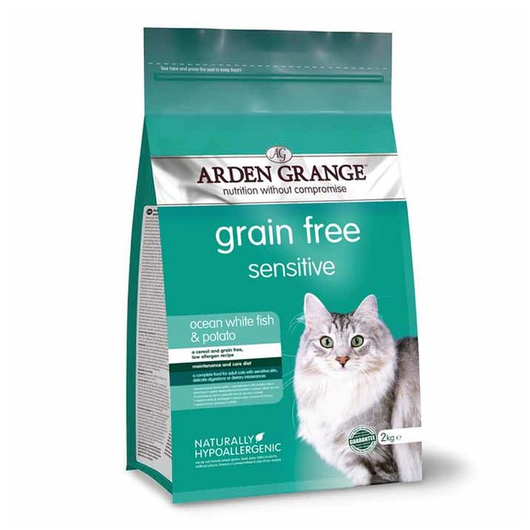 Arden Grange hrana uscata Sensitive Grainfree pentru pisici cu peste oceanic si cartofi 2kg
