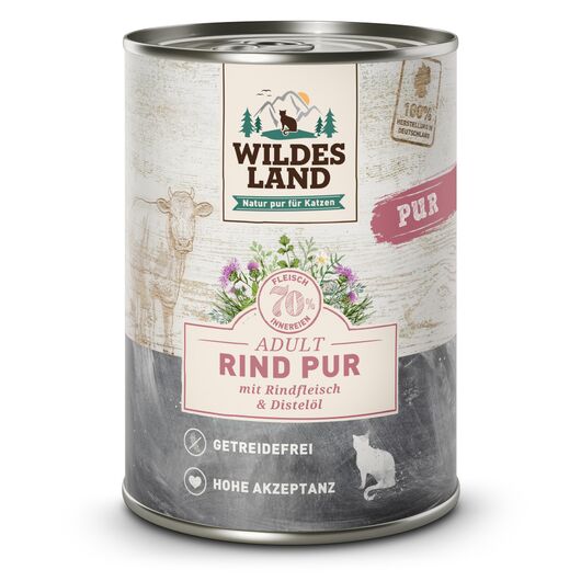 Wildes Land Hrana umeda pentru pisici vita pura si ulei de sofran 400 g