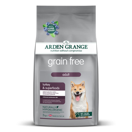 Arden Grange hrana uscata fara cereale pentru caini adulti cu curcan si superalimente 2kg