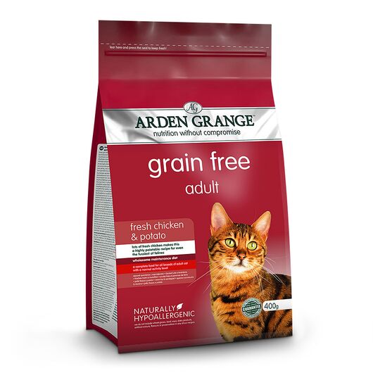 Arden Grange hrana uscata grainfree pentru pisici adulte cu pui si cartofi 400 g