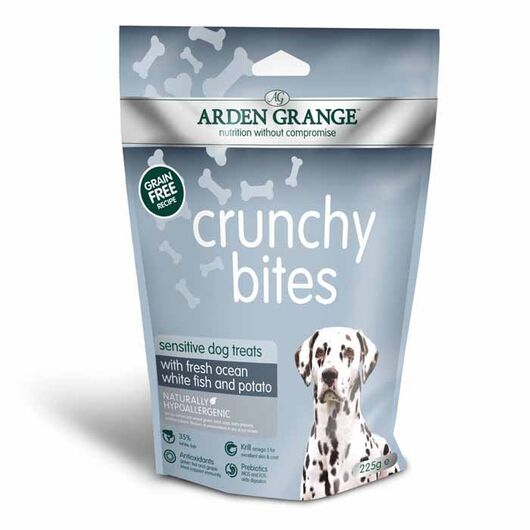 Arden Grange Recompense Sensitive Crunchy Bites grain free cu peste oceanic si cartofi 225 g