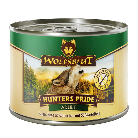 Wolfsblut hrana umeda pentru caini Hunters Pride Adult cu fazan, rata si iepure 200 g