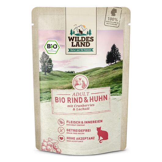 Wildes Land Hrana umeda pentru pisici BIO cu vita