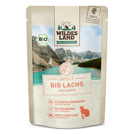 Wildes Land Hrana umeda pentru pisici BIO somon pur cu ulei de somon 85 g