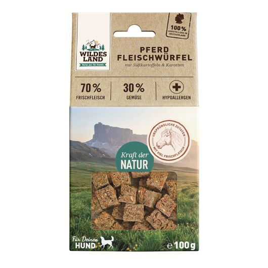 Wildes Land Recompense cuburi din carne de cal 100 g