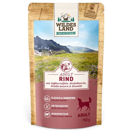 Wildes Land Hrana umeda pentru caini cu vita si cartofi dulci 150 g