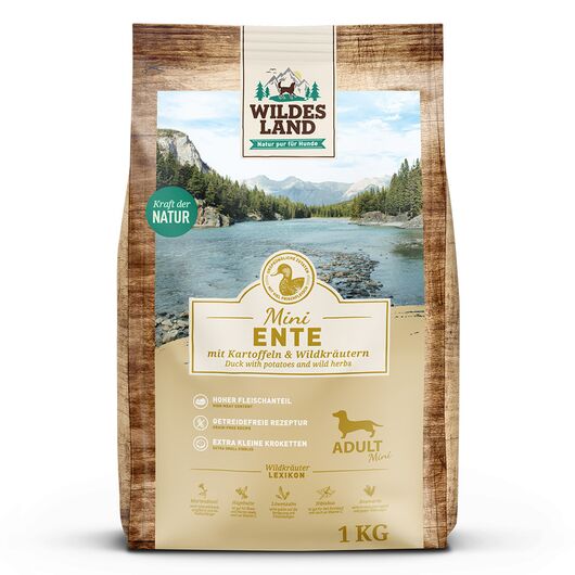 Wildes Land Hrana uscata Mini pentru caini cu rata si cartofi 1 kg