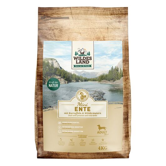Wildes Land Hrana uscata Mini pentru caini cu rata si cartofi 4 kg