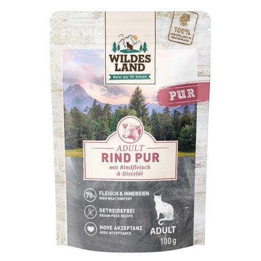 Wildes Land Hrana umeda pentru pisici vita pura si ulei de sofran 100 g