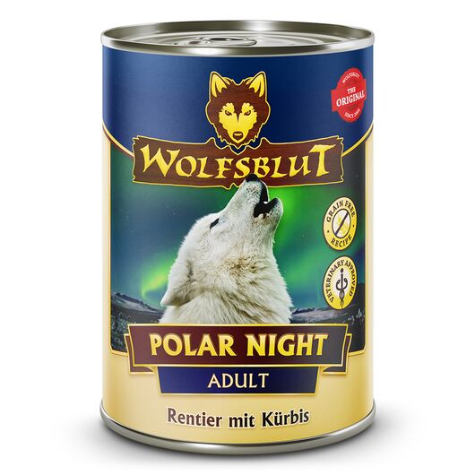 Wolfsblut hrana umeda pentru caini Polar Night Adult cu ren si dovleac 395 g