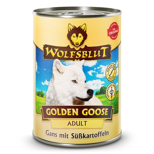 Wolfsblut hrana umeda pentru caini Golden Goose Adult cu gasca si cartofi dulci 395 g
