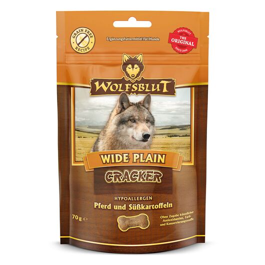 Wolfsblut Recompense pentru caini Wide Plain Cracker cu carne de cal si cartofi dulci 70 g